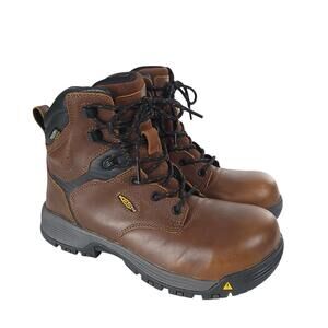 KEEN Utility Chicago Work Boots Women 8M Brown Leather Carbon Safety Toe Lace Up